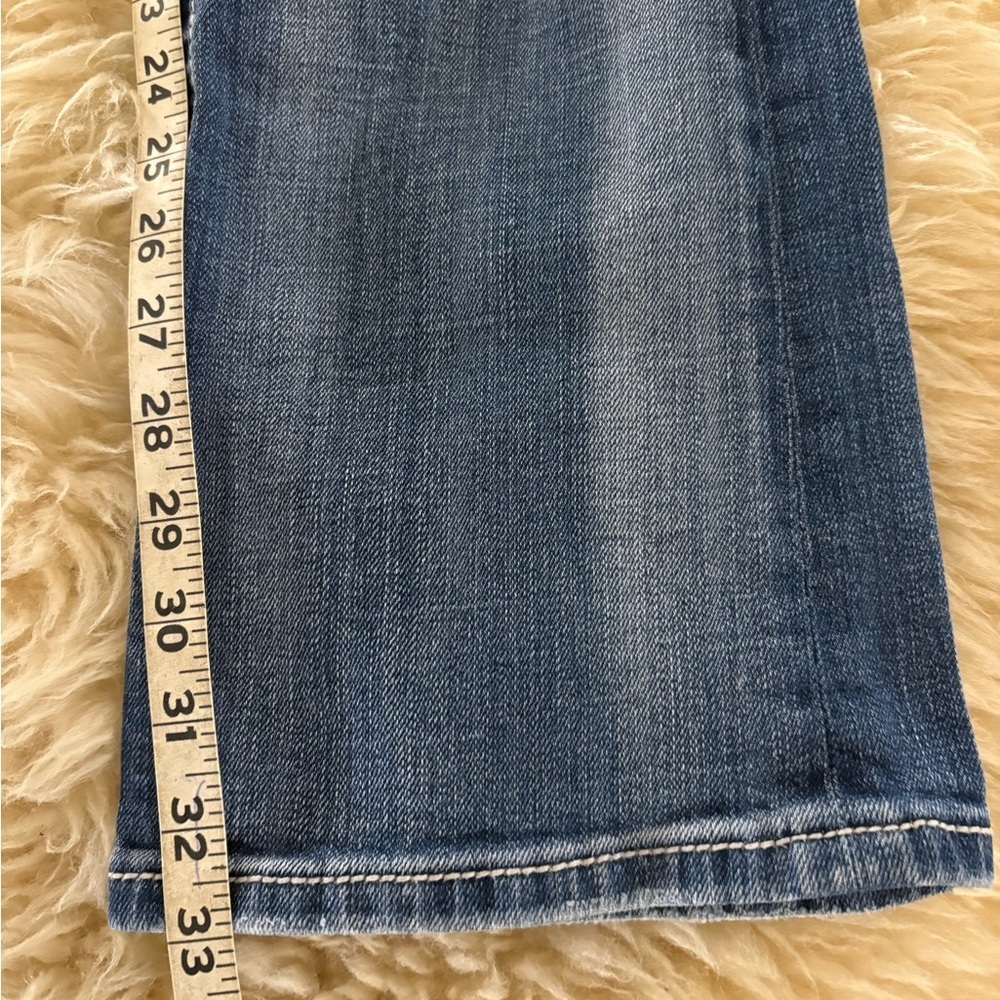 Miss Me Blue Flare Bootcut Long Jeans with Embroidered Button Flap Pockets - Picture 6 of 8